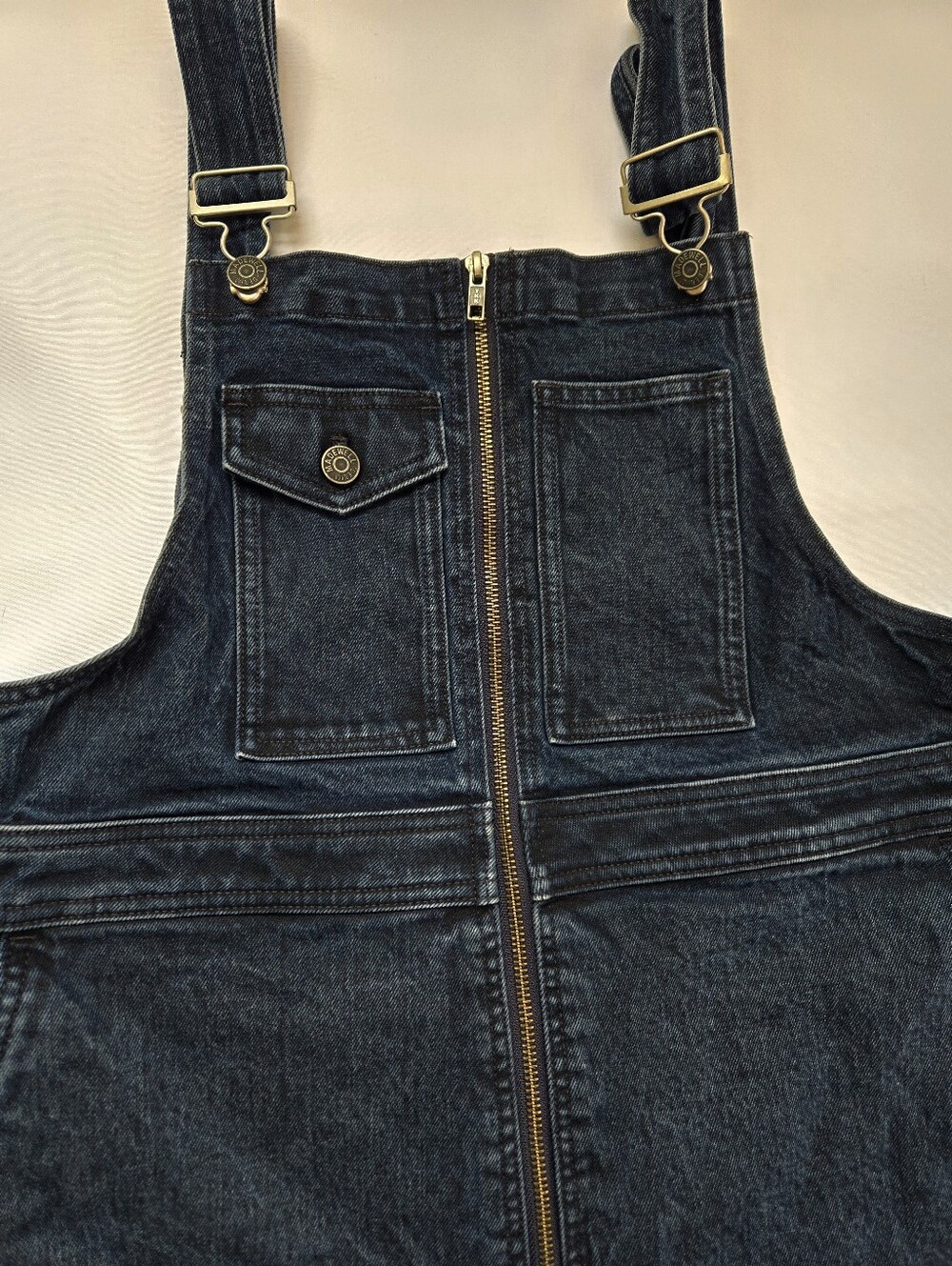 Madewell Denim Overalls Women's Size 16 Black Zip Front Wide Leg Jumpsuit - Picture 3 of 13